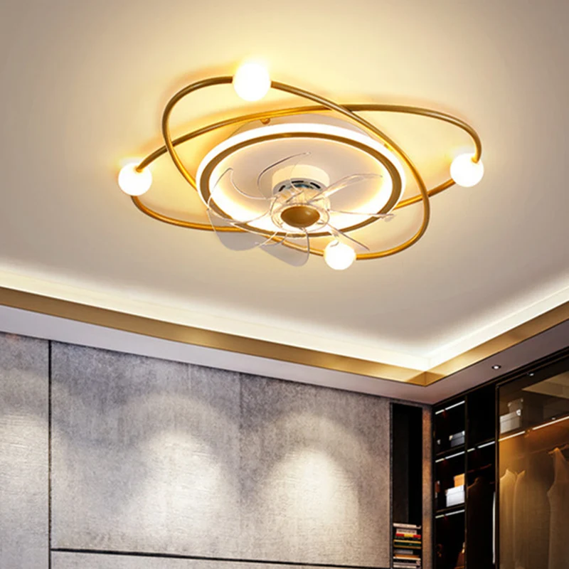Orbit acryl LED semi-mount verlichting Noordse afstandsbediening 6 bladen plafondventilator licht, 21 "breed Clearhalo