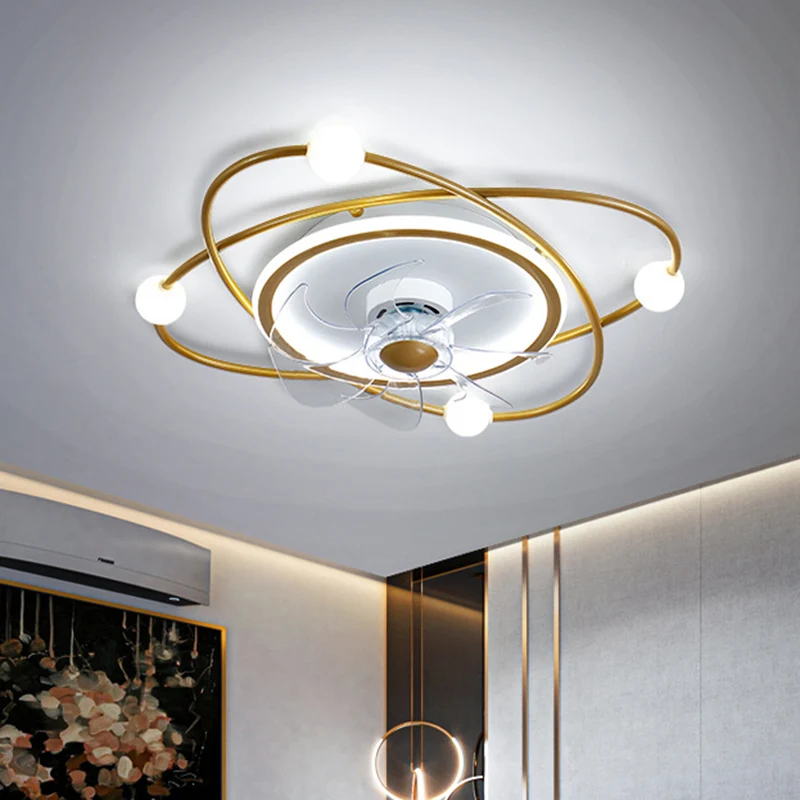 Orbit acryl LED semi-mount verlichting Noordse afstandsbediening 6 bladen plafondventilator licht, 21 "breed Clearhalo