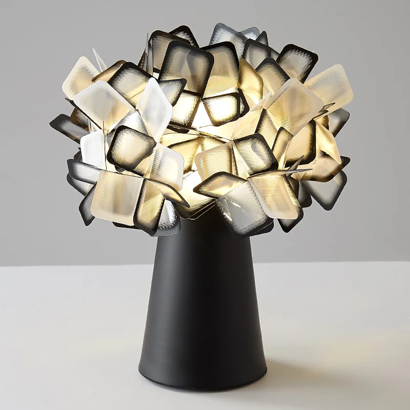 Origami bloem metalen nachtlampje decoratieve LED-accent tafellamp voor woonkamer Clearhalo