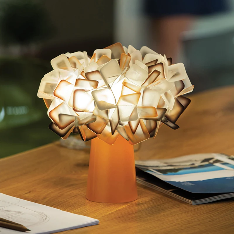 Origami bloem metalen nachtlampje decoratieve LED-accent tafellamp voor woonkamer Clearhalo