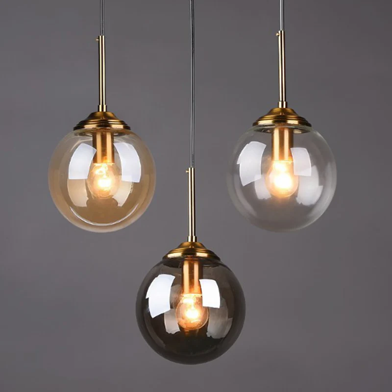 Ovale glazen moderne minimalistische hanglamp met een diameter van 6 inch Koffiewinkel hanglamp met ophangdraad van 47 inc...