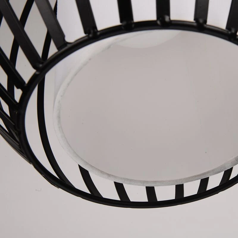 Ovale ijzeren plafondhanglamp Eenvoud Enkel licht Zwarte hangverlichting Clearhalo
