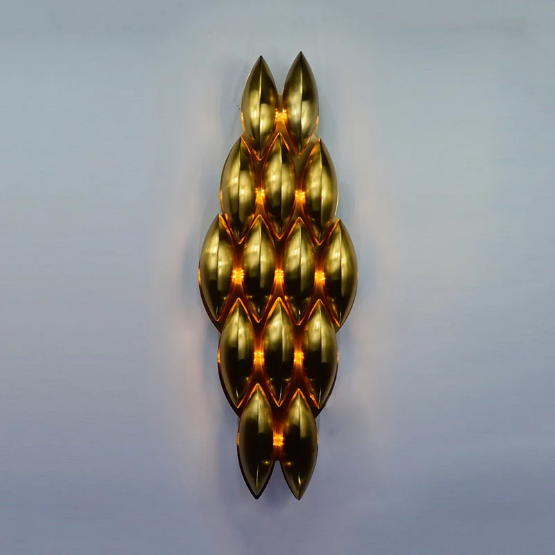 Ovale schans licht traditionele metalen 7/14 hoofden gouden wandlamp armatuur voor woonkamer, 7"/14" breed Clearhalo