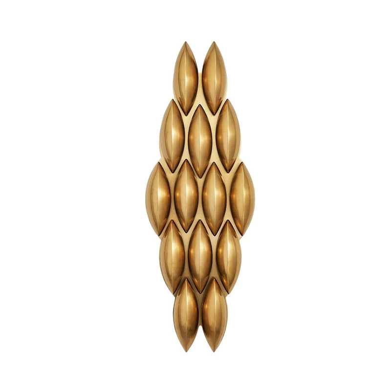 Ovale schans licht traditionele metalen 7/14 hoofden gouden wandlamp armatuur voor woonkamer, 7"/14" breed Clearhalo