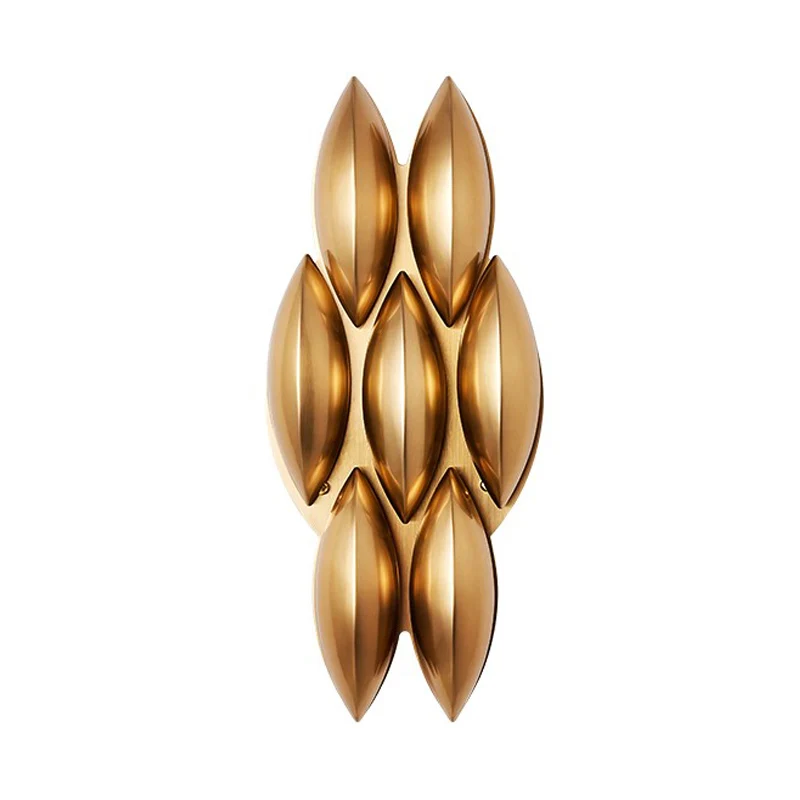 Ovale schans licht traditionele metalen 7/14 hoofden gouden wandlamp armatuur voor woonkamer, 7"/14" breed Clearhalo