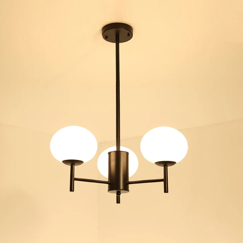 Ovale woonkamer hanglamp crèmekleurige glazen postmoderne plafondkroonluchter Clearhalo
