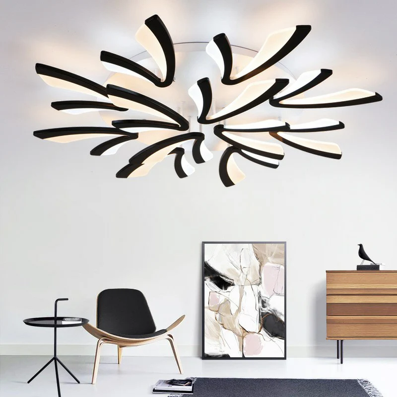 Paardebloem plafondmontagelamp Minimalistische acryl woonkamer LED semi-inbouw wit Clearhalo