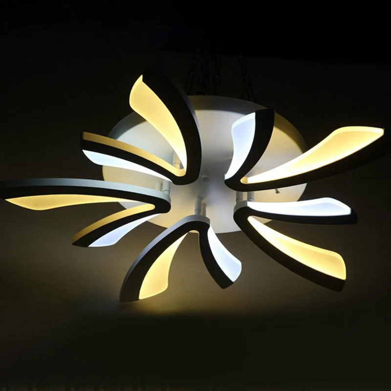 Paardebloem plafondmontagelamp Minimalistische acryl woonkamer LED semi-inbouw wit Clearhalo