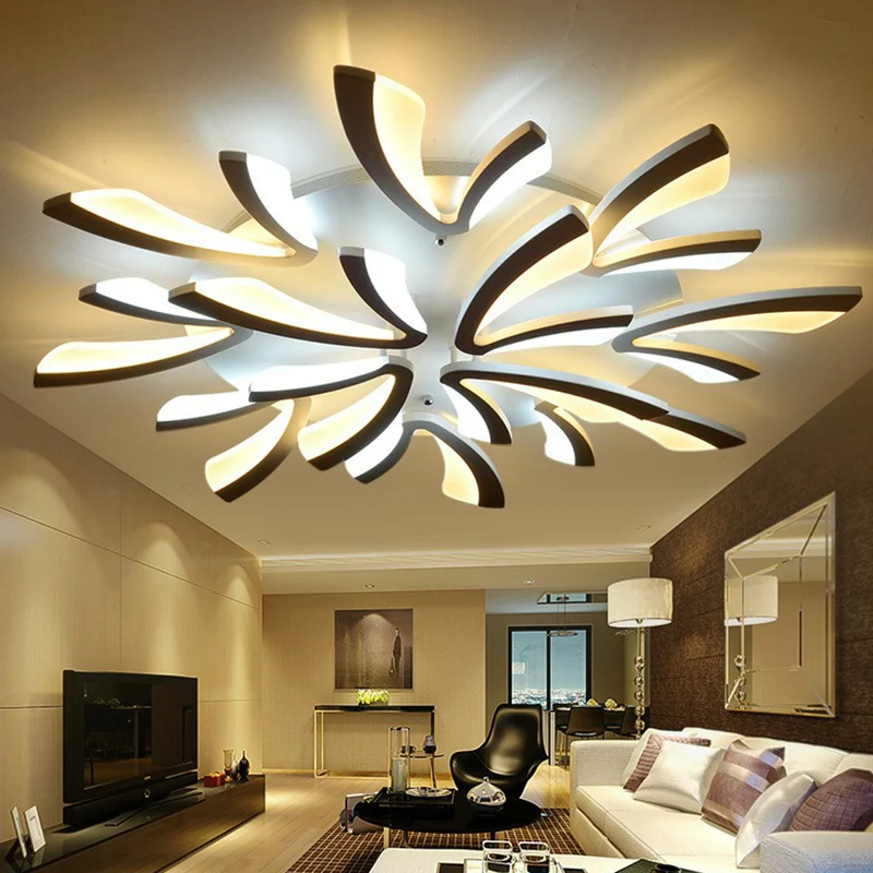 Paardebloem plafondmontagelamp Minimalistische acryl woonkamer LED semi-inbouw wit Clearhalo
