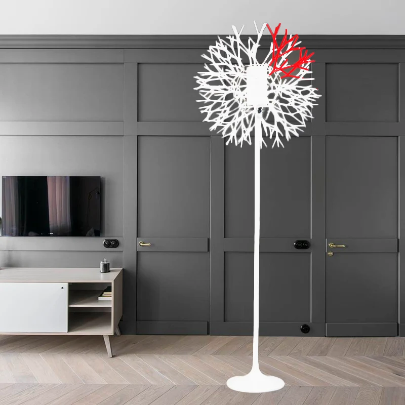 Paardenbloemvorm Woonkamer Vloerlamp Metaal 1 Kop Romantische Vloerlamp Wit Clearhalo