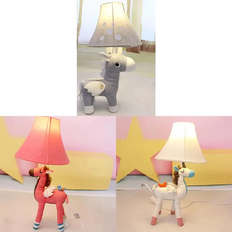 Paardvorm Leeslamp Enkele lamp Cartoon Stof Bureaulamp voor kinderstudeerkamer Clearhalo
