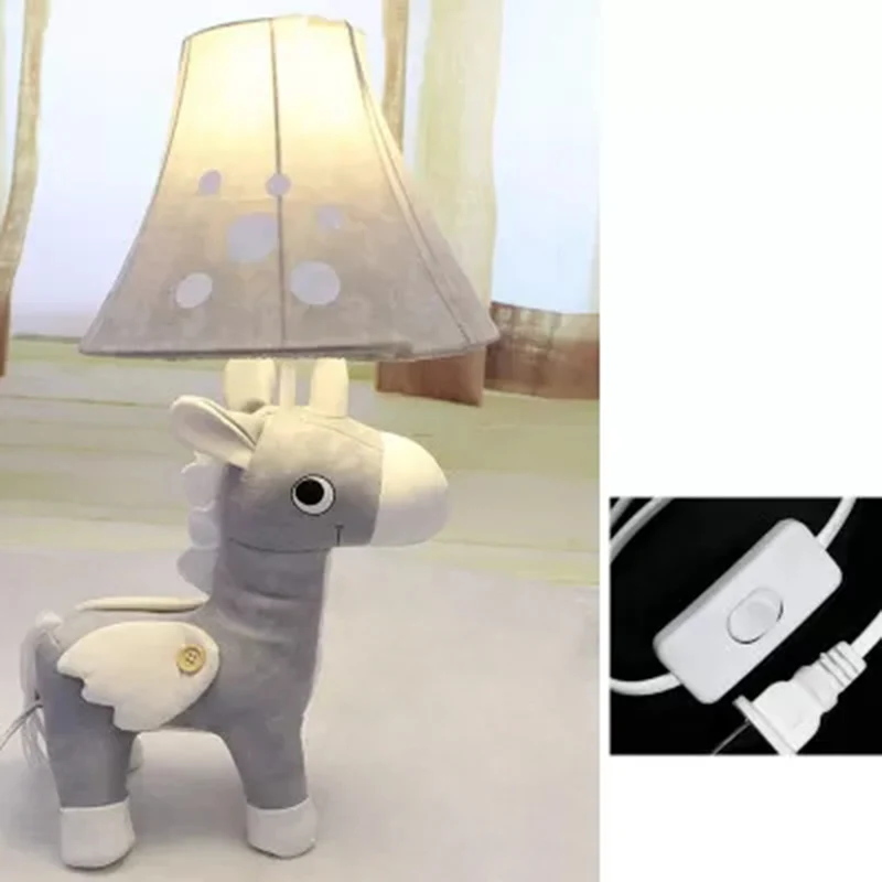 Paardvorm Leeslamp Enkele lamp Cartoon Stof Bureaulamp voor kinderstudeerkamer Clearhalo