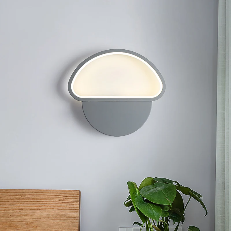 Paddestoelvormige wandlamp schans eigentijds acryl grijs LED-wandmontagelicht voor slaapkamer Clearhalo