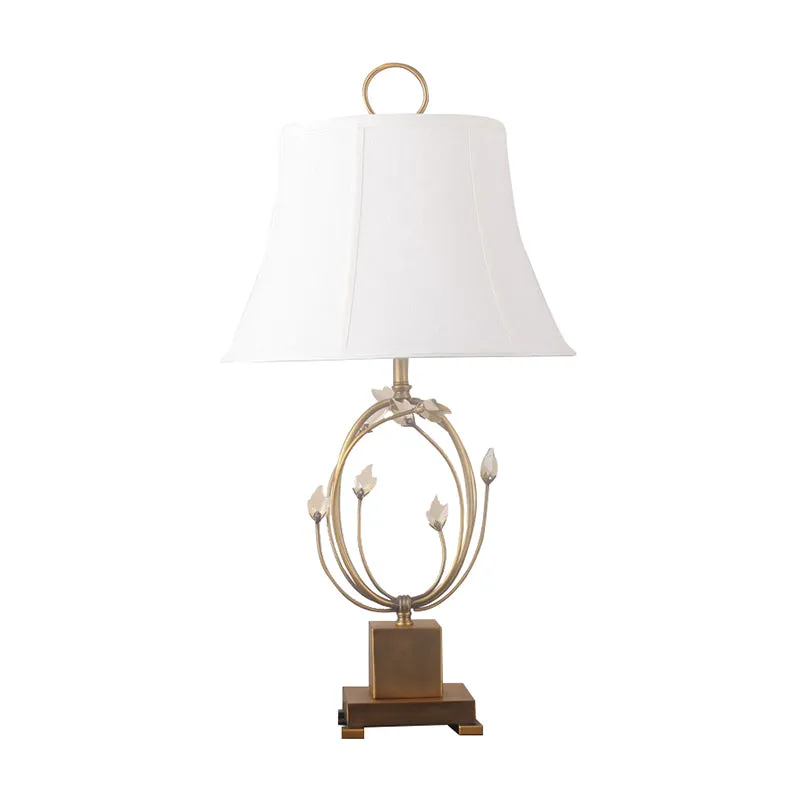 Paneelklok Slaapkamer Tafellamp Stof 1 Lamp Moderne Nachtlamp Wit met Kristallen Decoratie Clearhalo