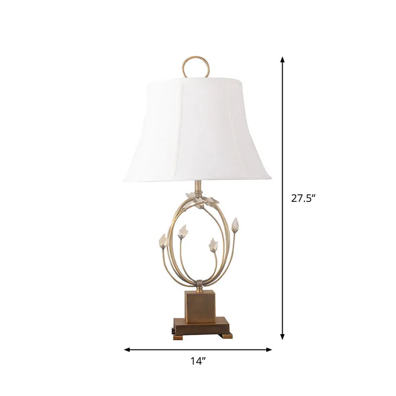 Paneelklok Slaapkamer Tafellamp Stof 1 Lamp Moderne Nachtlamp Wit met Kristallen Decoratie Clearhalo