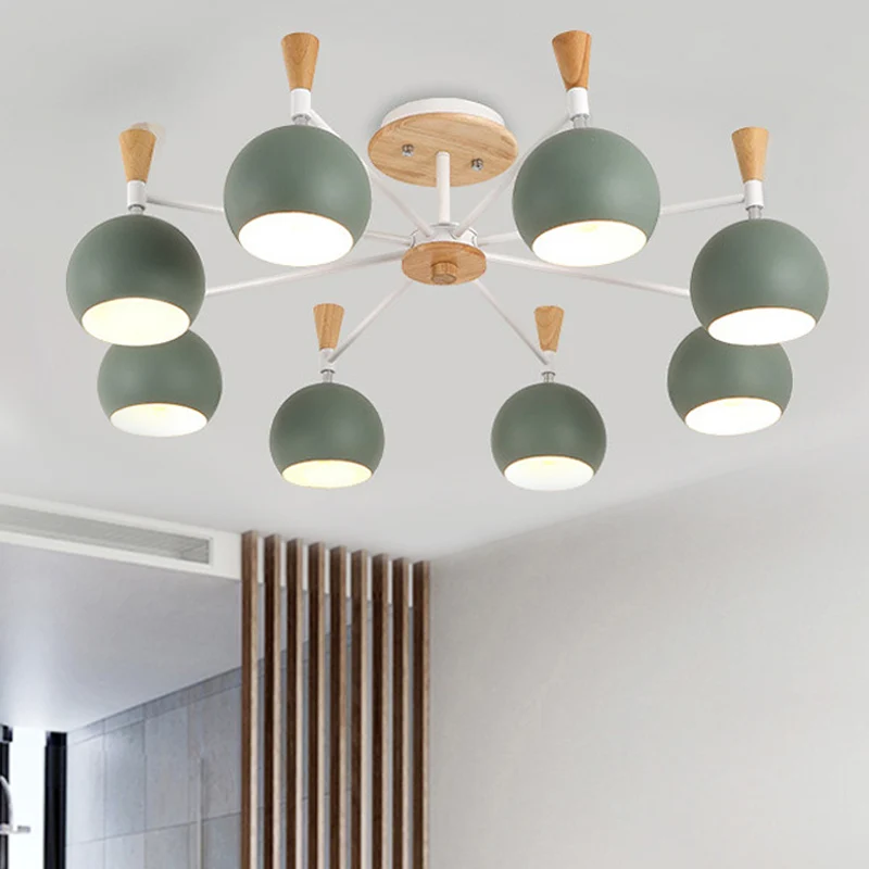 Pastel cirkel hanglampen metaal 8 lampen hangende kroonluchter voor de kleuterschool Clearhalo