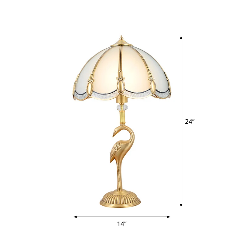 Pauwenveer afgeschuinde glazen tafelverlichting Minimalisme 1-lichts woonkamer nachtkastjelamp messing Clearhalo