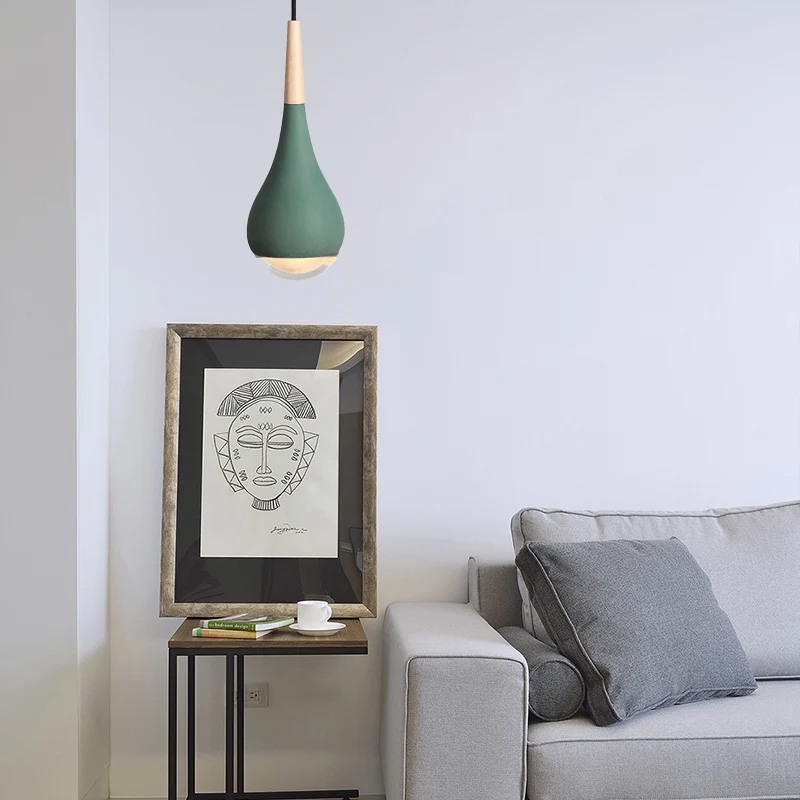 Pear Hanglamp Nordic Cement 1 Lichtgrijs/Rood/Groen Hangende plafondlamp Clearhalo