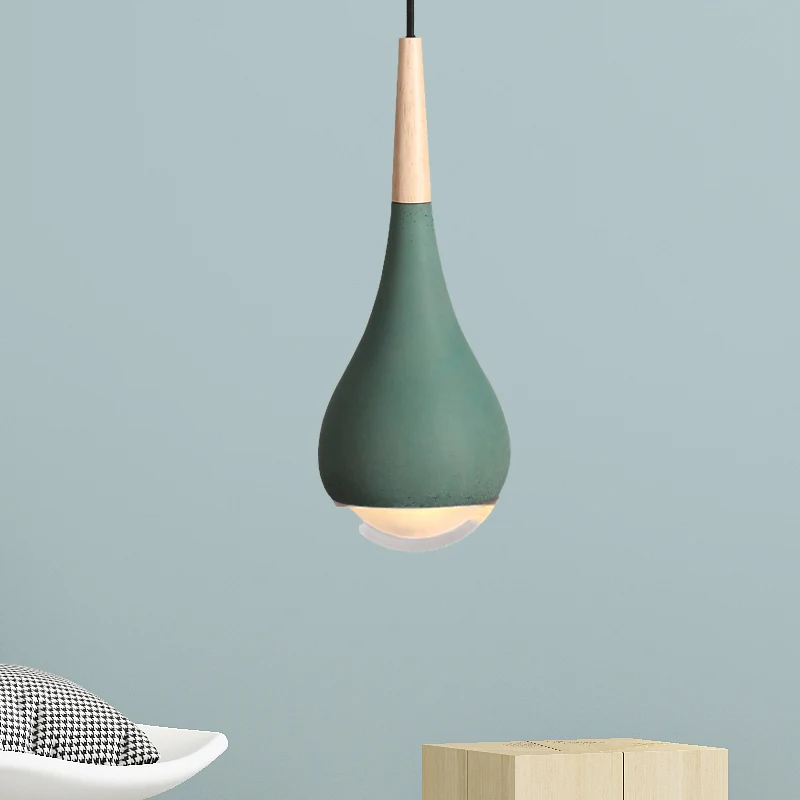 Pear Hanglamp Nordic Cement 1 Lichtgrijs/Rood/Groen Hangende plafondlamp Clearhalo