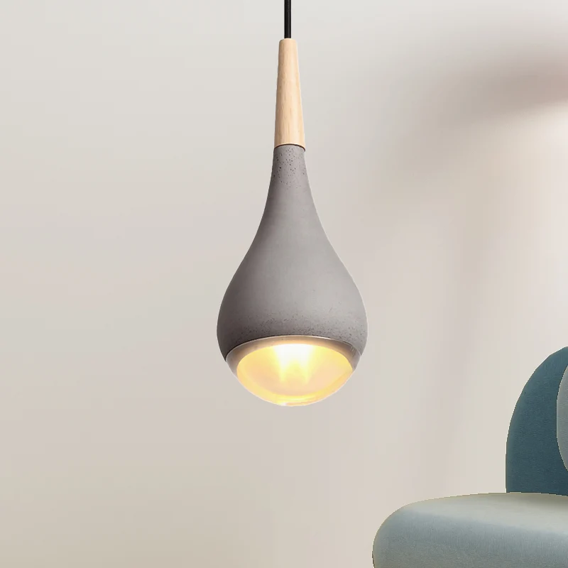Pear Hanglamp Nordic Cement 1 Lichtgrijs/Rood/Groen Hangende plafondlamp Clearhalo