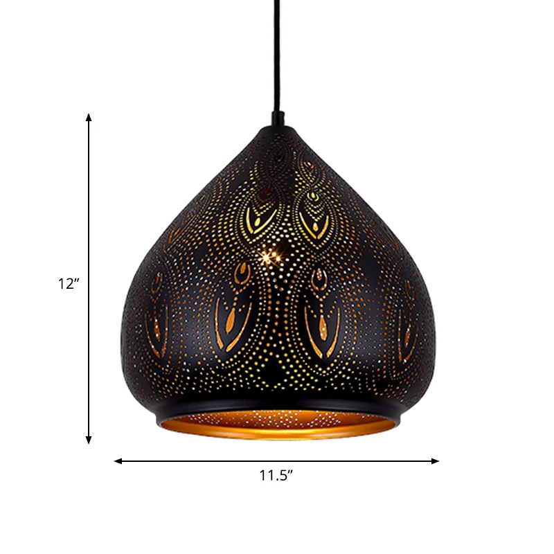 Peer eetkamer hanglamp Tradition metaal 1 lamp zwart hangend verlichtingsarmatuur Clearhalo