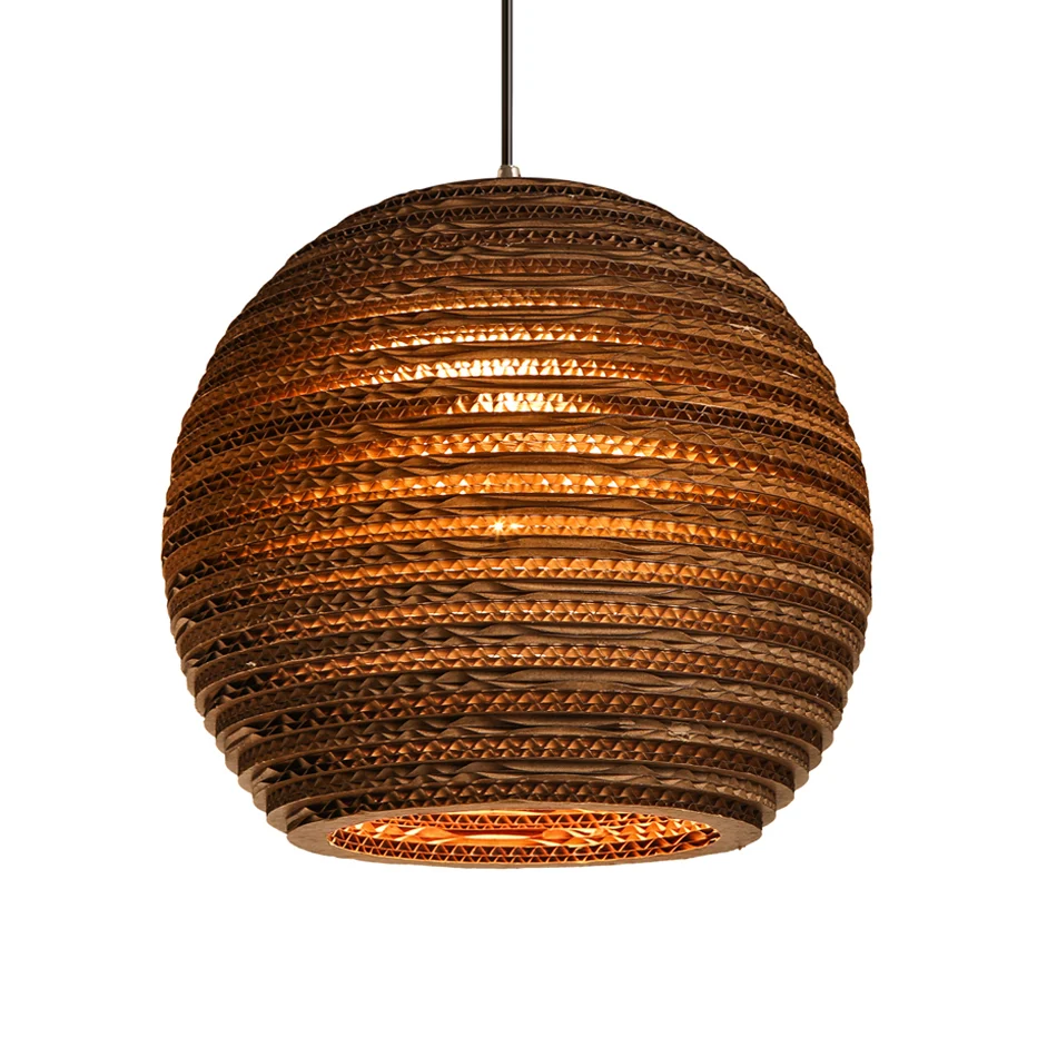 Perkamentpapier Vaasvormige hanglamp Aziatische enkele hanglamp bruin voor restaurant Clearhalo