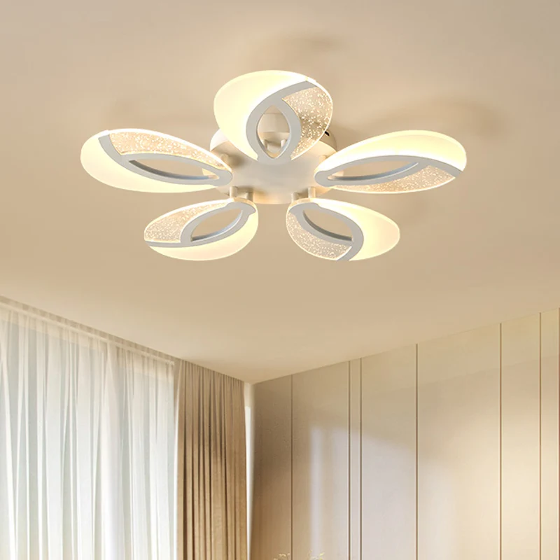 Petal LED-plafondlamp armatuur modernistisch acryl 5/9/18-licht witte semi-gemonteerde verlichting voor slaapkamer Clearhalo