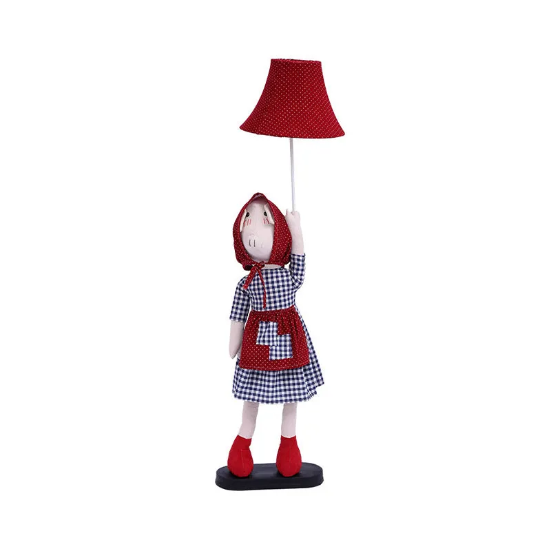 Pig Lady vloerverlichting cartoon stof 1 kop rode staande vloerlamp met belkap Clearhalo