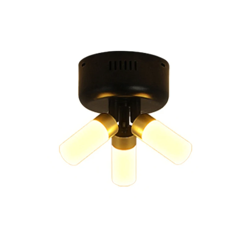 Pipe semi-inbouw licht metaal modern 3-lichts LED semi-inbouw plafondarmatuur zwarte afwerking voor balkon Clearhalo