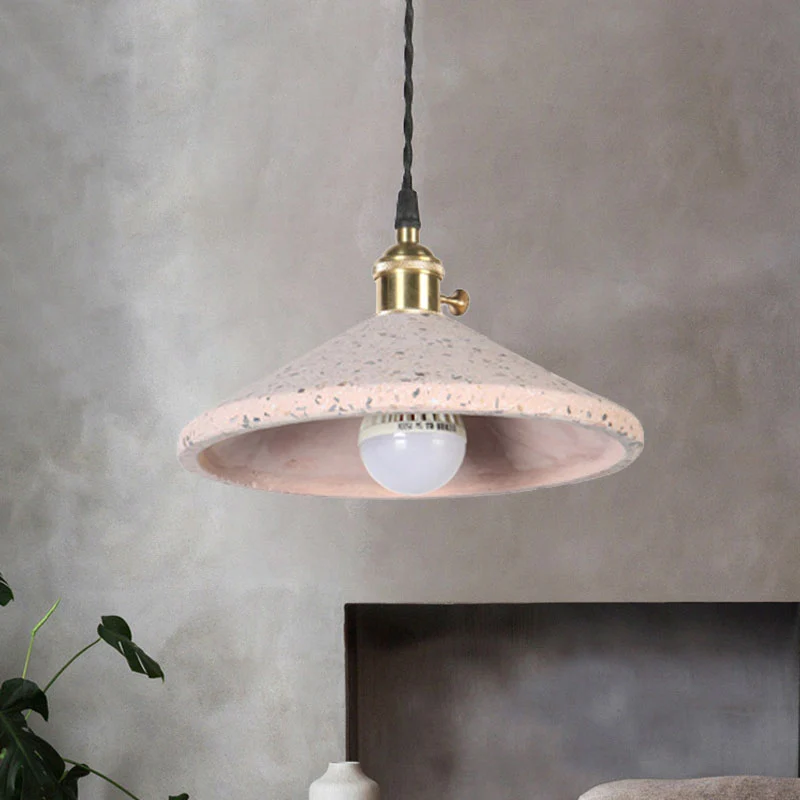 Piramide-ophanglamp met enkele kop, eigentijdse cementhanglamp voor werkplaatsbar Clearhalo