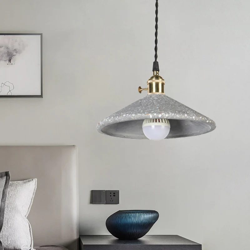 Piramide-ophanglamp met enkele kop, eigentijdse cementhanglamp voor werkplaatsbar Clearhalo