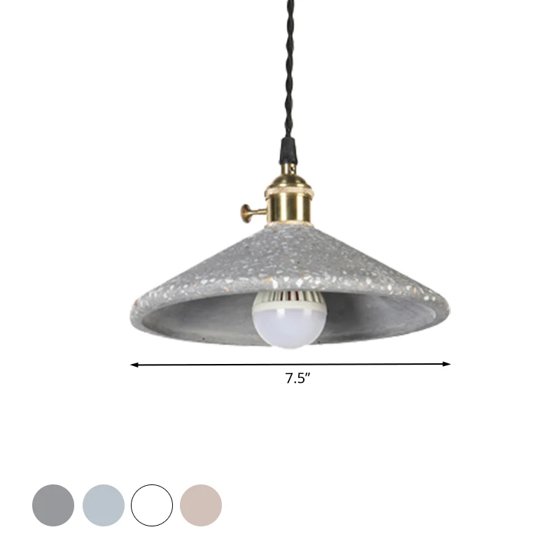 Piramide-ophanglamp met enkele kop, eigentijdse cementhanglamp voor werkplaatsbar Clearhalo