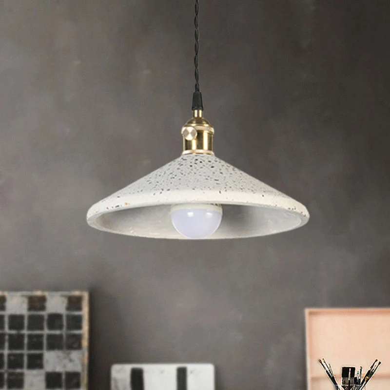Piramide-ophanglamp met enkele kop, eigentijdse cementhanglamp voor werkplaatsbar Clearhalo