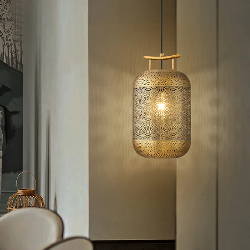 Plafondlamp met 1 kop cilinder, kolonialistisch goud metallic, neerwaartse verlichting voor eetkamer Clearhalo