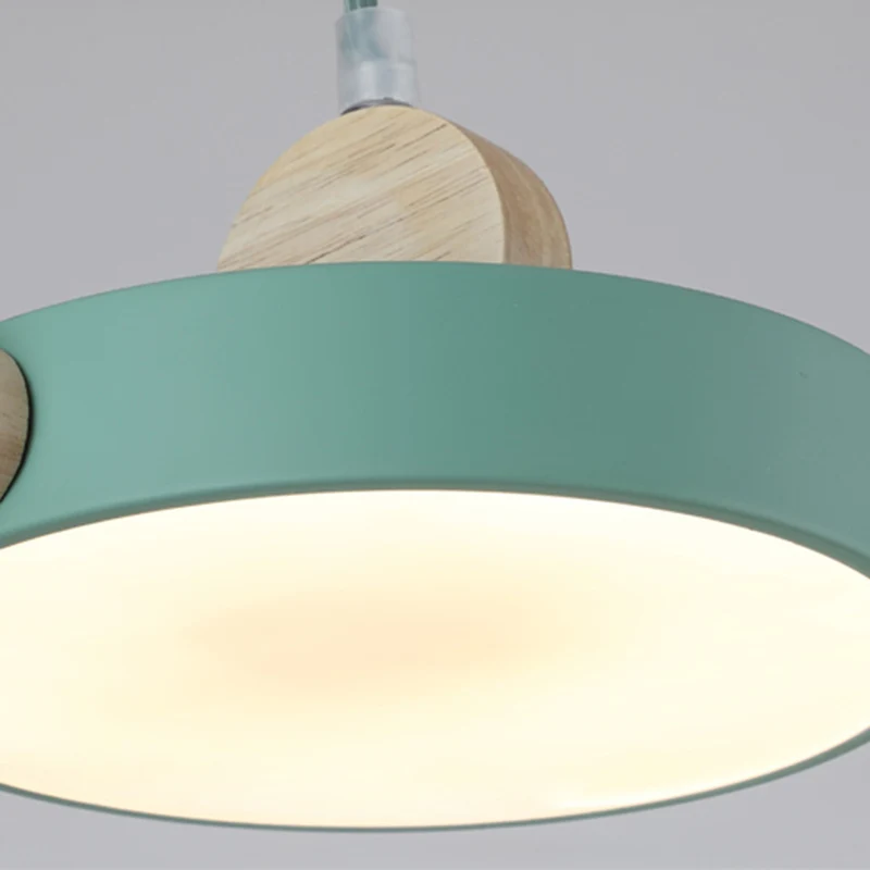 Plafondlamp met metalen trommel, minimalistisch, 1-lichts hanglampset groen voor eetkamer Clearhalo