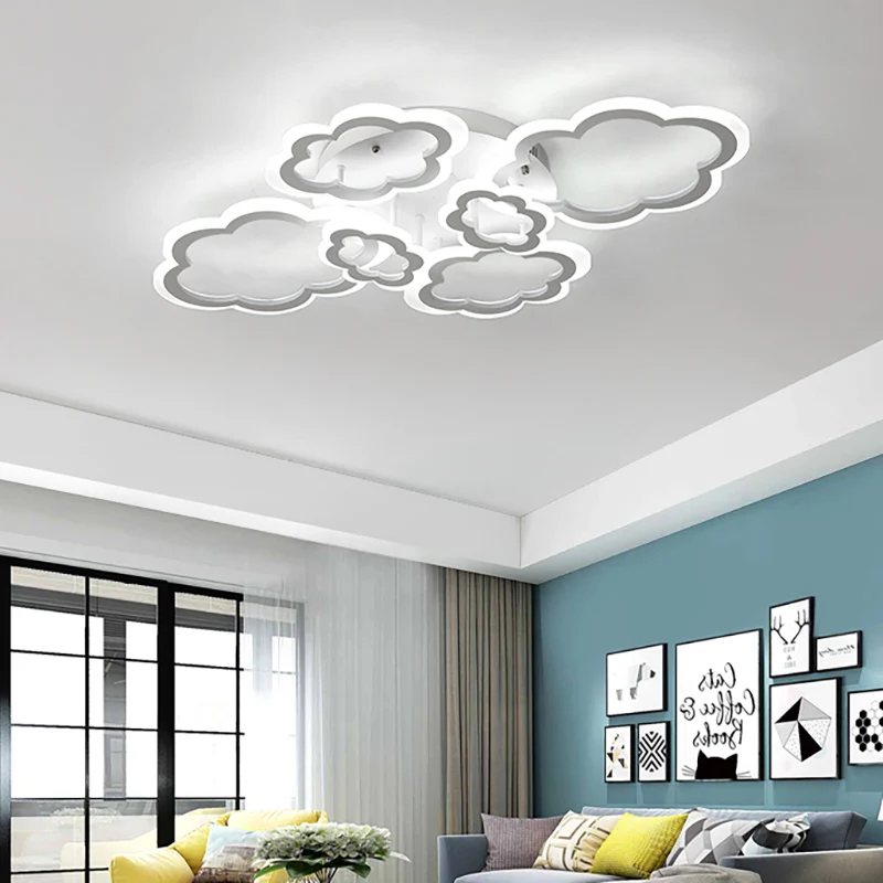 Plafondlamp met wolkenthema voor kinderkamer, acryl Scandinavisch wit, inbouwplafondlamp Clearhalo