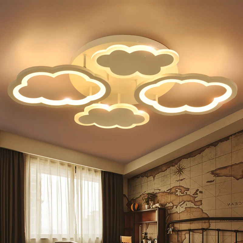 Plafondlamp met wolkenthema voor kinderkamer, acryl Scandinavisch wit, inbouwplafondlamp Clearhalo
