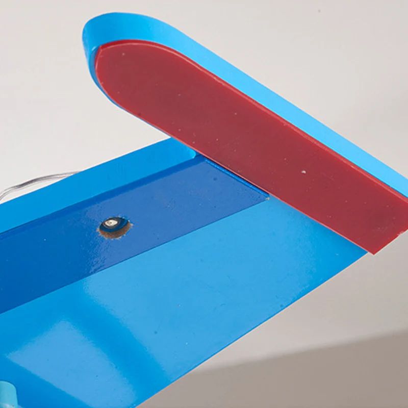Plafondlamp voor kindergevechtsvliegtuigen, glas, hout, blauwe LED-plafondlamp voor pretpark Clearhalo