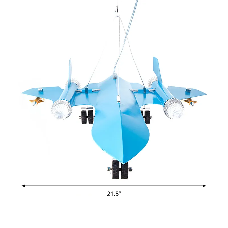 Plane Kleuterschool Game Room Kroonluchter Metaal Cartoon Kinderhanglamp hemelsblauw Clearhalo