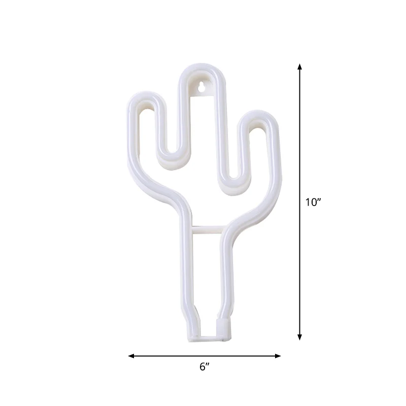Plastic Cactus Mini Nachtlamp Creatieve USB-bediende LED Witte Muur Nachtverlichting Clearhalo