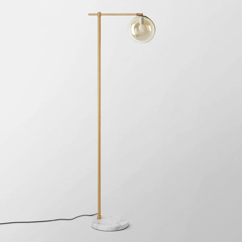 Platte ronde woonkamer vloerlamp marmer 1-lichts minimalistische staande verlichting met koepelschaduw Clearhalo