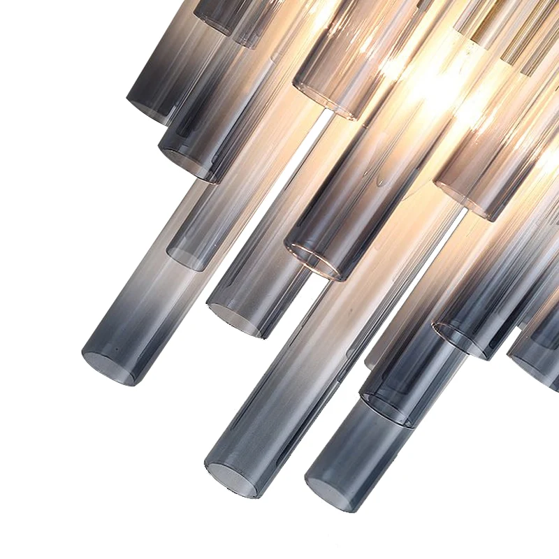 Postmodern cilinder wandlichtarmatuur gecanneleerd glas 1 licht hal schanslicht messing Clearhalo