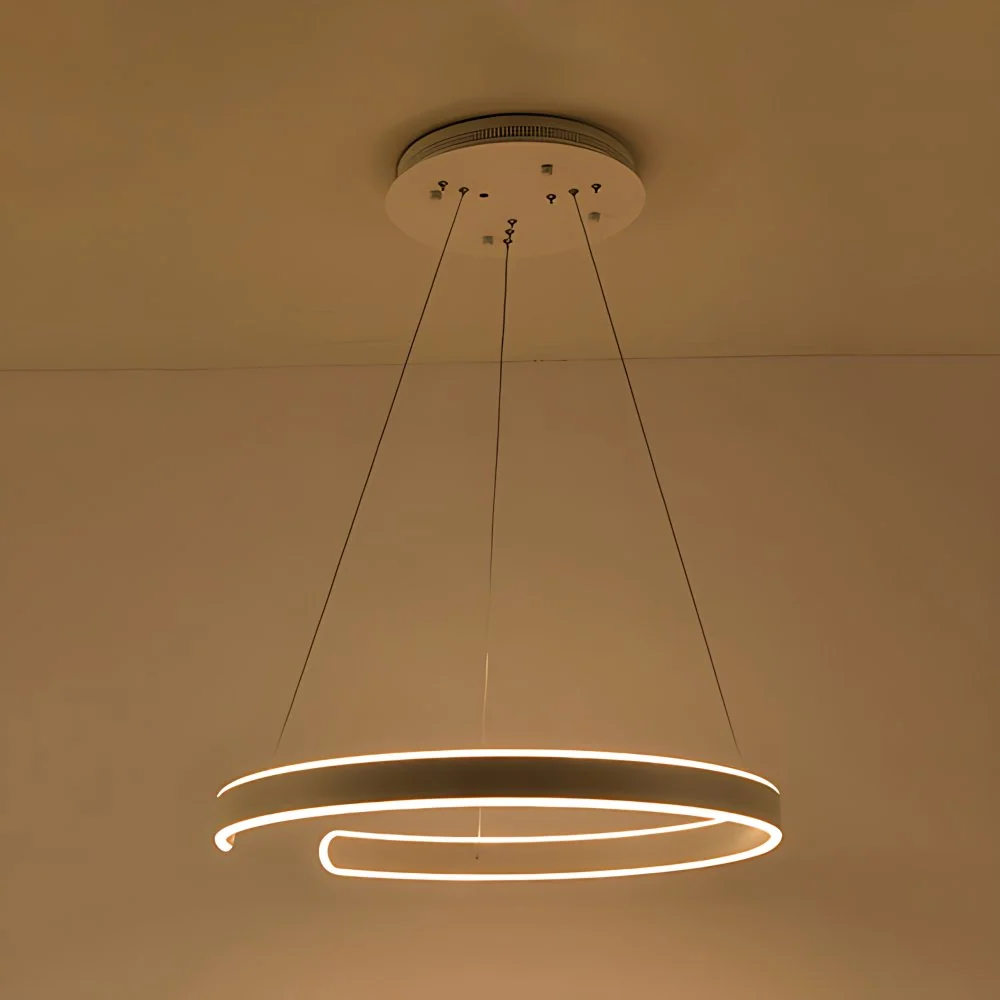 Postmoderne 1/2/3-lichts LED-hanglamp met acrylkap Bruin/witte ringkroonluchterhanger warm/wit/natuurlijk licht Clearhalo