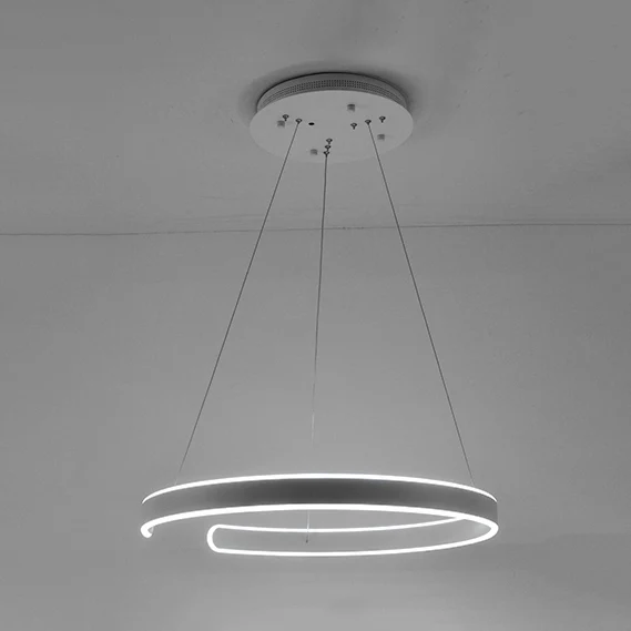 Postmoderne 1/2/3-lichts LED-hanglamp met acrylkap Bruin/witte ringkroonluchterhanger warm/wit/natuurlijk licht Clearhalo