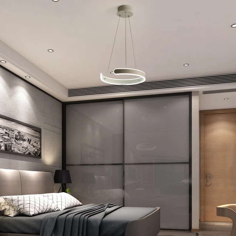 Postmoderne 1/2/3-lichts LED-hanglamp met acrylkap Bruin/witte ringkroonluchterhanger warm/wit/natuurlijk licht Clearhalo