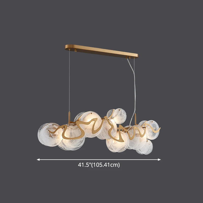 Postmoderne cirkels hangende verlichtingsarmatuur glazen restaurant eilandlicht messing Clearhalo
