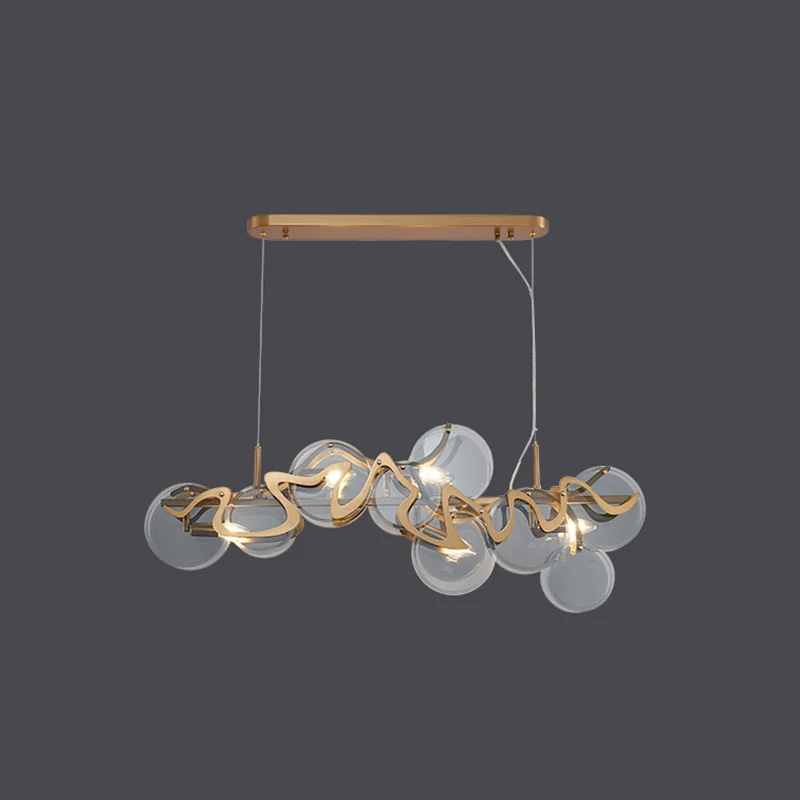 Postmoderne cirkels hangende verlichtingsarmatuur glazen restaurant eilandlicht messing Clearhalo
