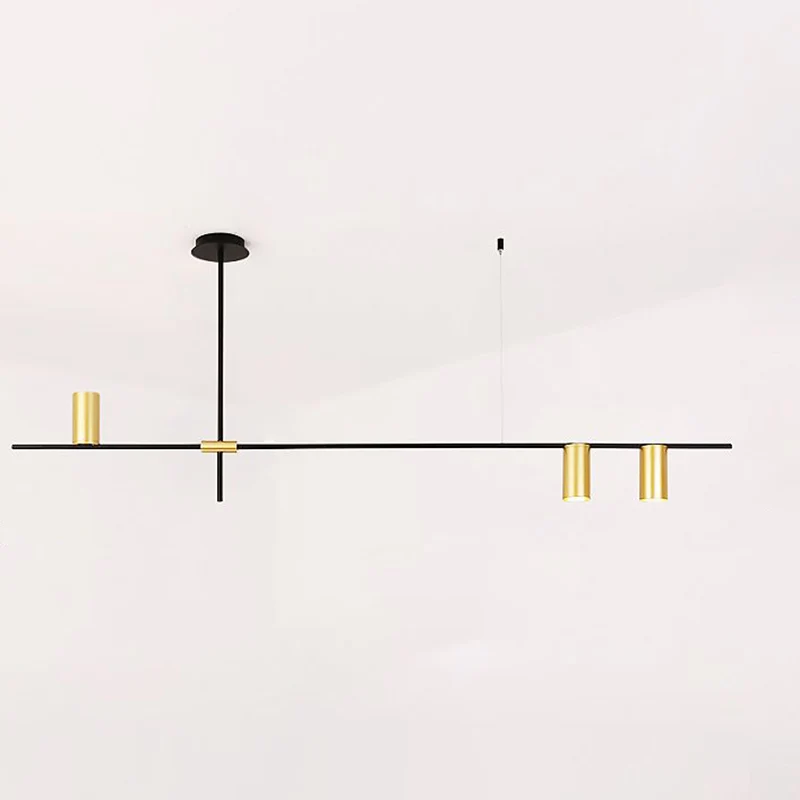 Postmoderne kroonluchter met kruisarm, metalen woonkamerspot, hanglamp zwart en goud Clearhalo
