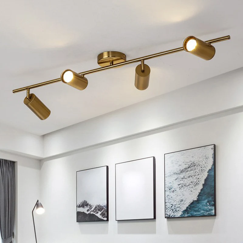 Postmoderne LED-inbouwspot Vergulde buis Semi-inbouwlamp met metalen kap Clearhalo