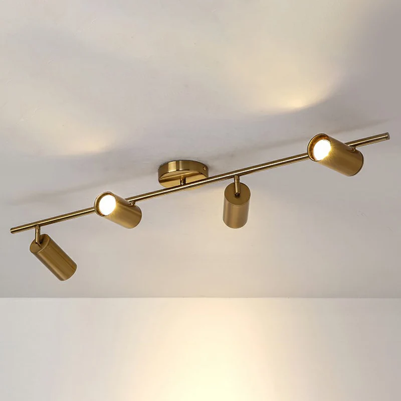 Postmoderne LED-inbouwspot Vergulde buis Semi-inbouwlamp met metalen kap Clearhalo